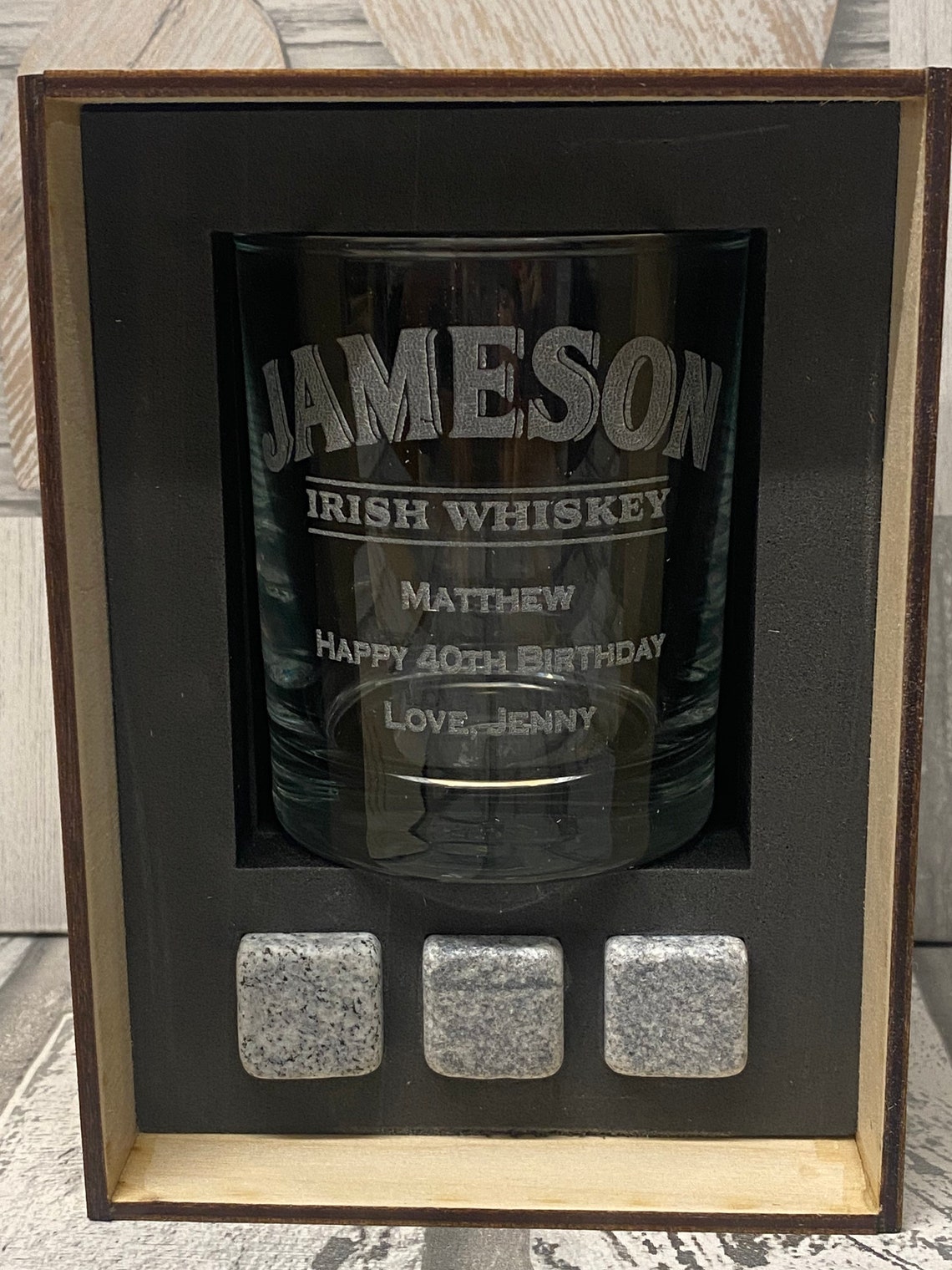 Personalised Jameson Whiskey Glass Gift Set Custom Whiskey Etsy UK