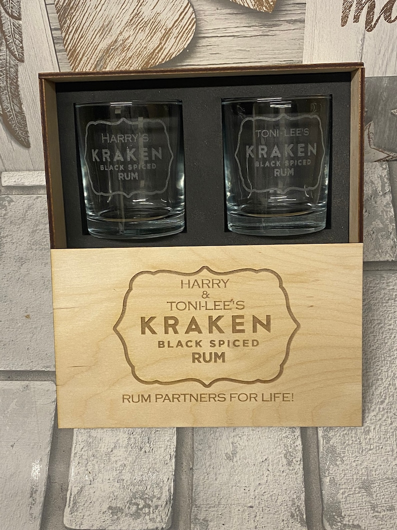 Personalised Kraken Rum Glass Set Custom Rum Glass Tumbler Etsy UK