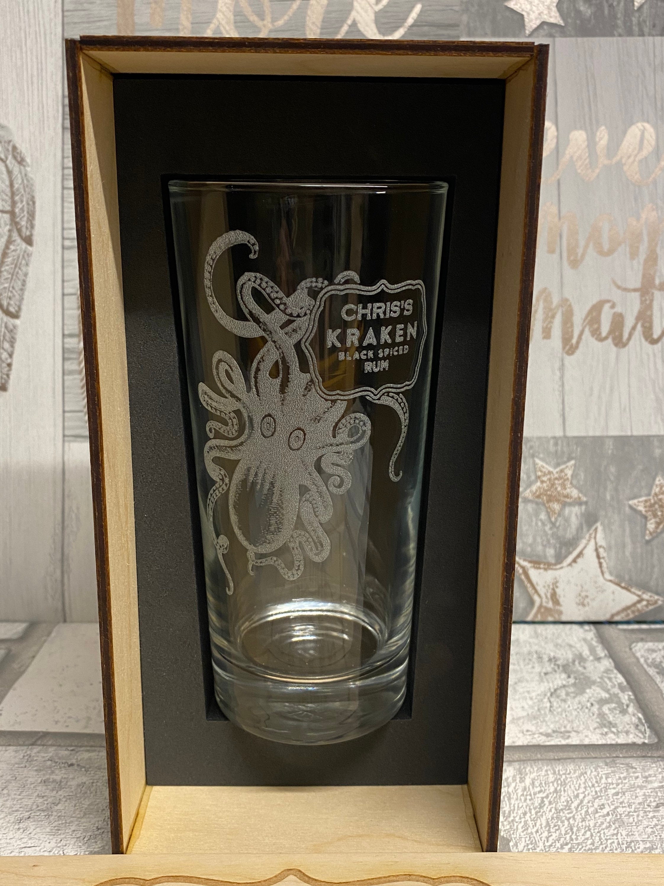 Personalised Kraken Rum Glass and Gift Box Custom Rum Glass Etsy UK