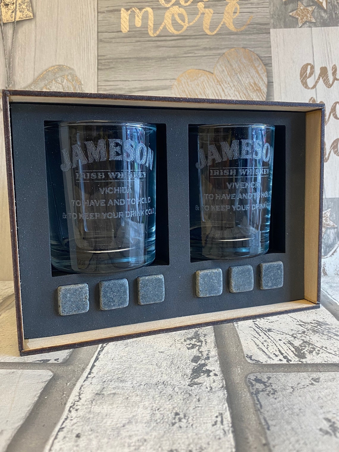 Personalised Jameson whiskey glass gift set custom whiskey Etsy