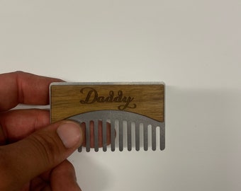 personalised beard and moustache comb, man comb, birthday Christmas father's day gift for him