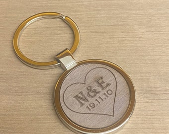 Personalised Couples keyring, luxury couples key chain anniversary birthday Christmas gift