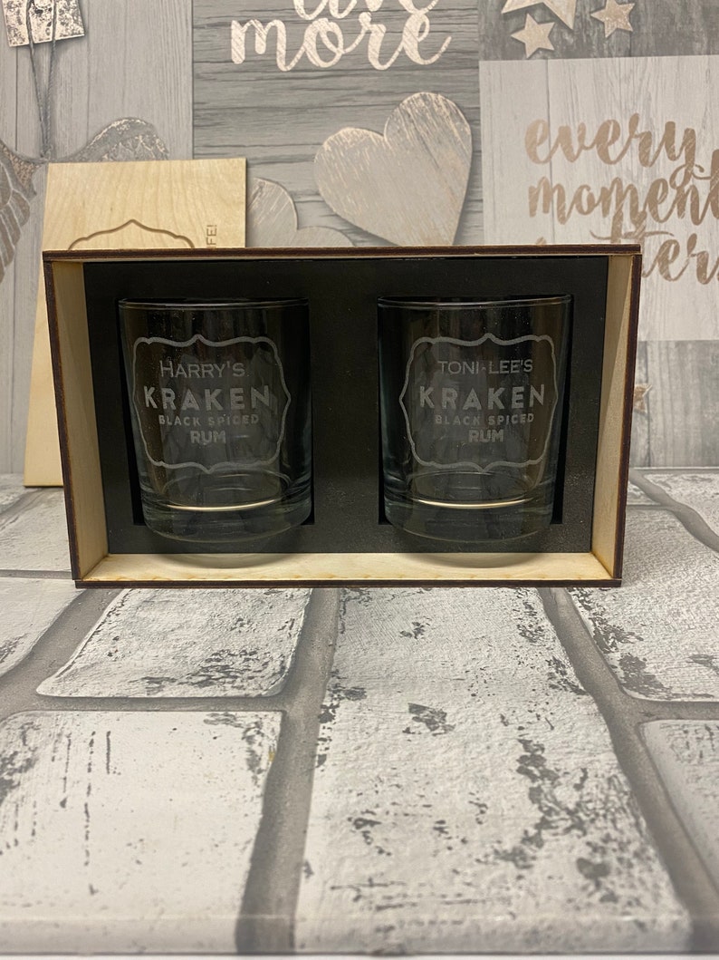 Personalised Kraken Rum Glass Set Custom Rum Glass Tumbler Etsy UK