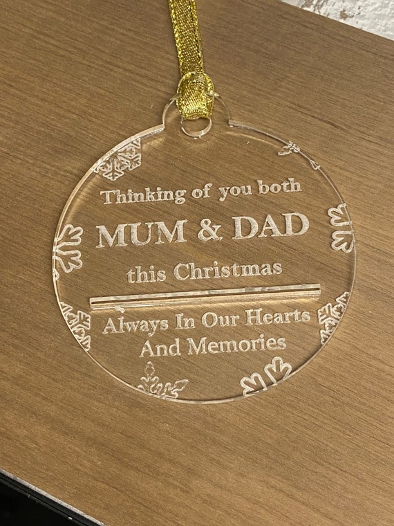 mum and dad christmas baubles