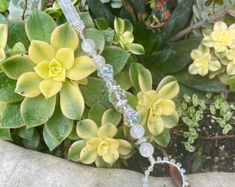 Crystal and Selenite Skull Wand
