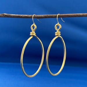 Lightweight Hand Hammered Medium Gold Aluminum Hoops