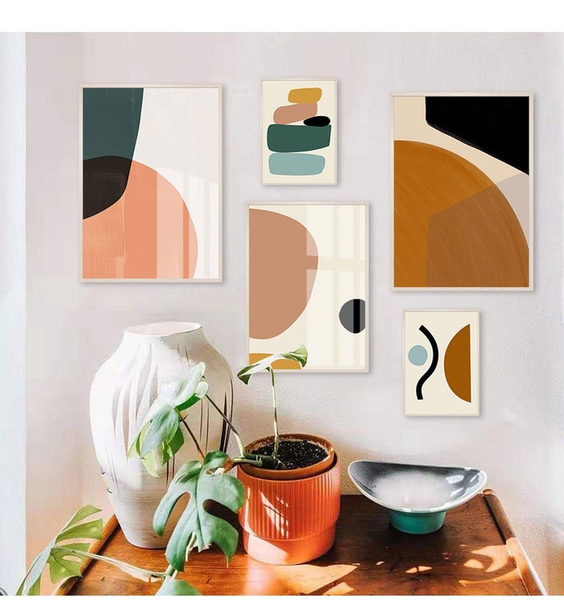 Abstract Geometric Graphic Canvas Wall Art Painting Poster Etsy