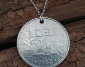 1982 Netherlands 2 1 2 Gulden Vintage Coin Necklace Pendant Handmade Jewellery World Charm Unusual Birthday Gift Unique Travel