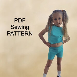 Sports suit for kids PDF Pattern, Girls suit sewing pattern, pdf patterns kids, girls sewing patterns, clothing patterns PDF image 1