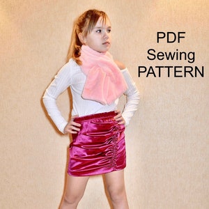 PDF pattern of skirt, Skirt pdf Pattern, Girl skirt pattern, PDF pattern of short skirt, PDF pattern of asymmetric wrap skirt, clothing pdf