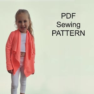 Fancy Collar Cardigan - PDF Pattern,  PDF pattern for girls, pdf patterns for kids, girls sewing patterns, pdf pattern for jacket