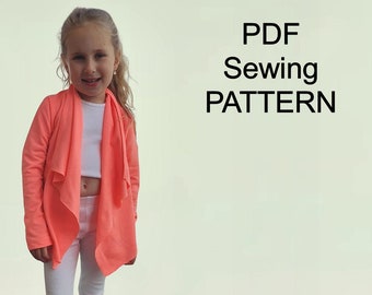 Fancy Collar Cardigan - PDF Pattern,  PDF pattern for girls, pdf patterns for kids, girls sewing patterns, pdf pattern for jacket