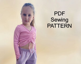 PDF Girl’s T-shirt pattern, PDF pattern for girls,  pdf patterns for kids, girls sewing patterns, pdf pattern blouse, pdf blouse pattern
