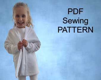 Cardigan - PDF Pattern,  PDF pattern for girls, pdf patterns for kids, girls sewing patterns, pdf pattern for jacket