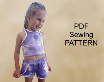 Sports suit for kids - PDF Pattern, Girl’s suit sewing pattern, pdf patterns kids, girls sewing patterns, clothing patterns PDF