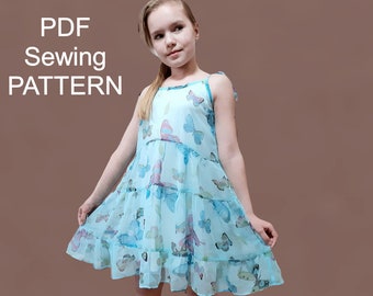 Girl’s Sundress PDF pattern, Dress Sewing Pattern, girl dress pattern, clothing pattern pdf, dress pattern girls, pdf dress pattern