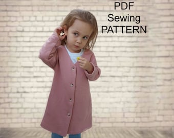 Multifunctional dress for girls, PDF sewing pattern, PDF pattern for kids, Sewing Pattern of girl dress, Simple PDF patterns for girls