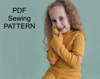 PDF Girl’s T-shirt pattern, PDF pattern for girls,  pdf patterns for kids, girls sewing patterns, pdf pattern blouse, pdf blouse pattern
