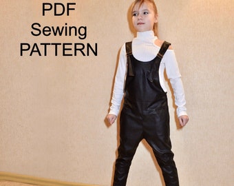 Jumpsuit for girls - PDF Pattern, PDF pattern for girls, pdf patterns for kids, girls sewing patterns, pdf overalls pattern, romper pattern