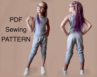 Pantalones de niña - patrón de costura en pdf, patrones en pdf para niñas, patrones en pdf para niños, patrones de costura para niñas, patrones de ropa en pdf, patrones en pdf