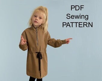 Dress with flounces - PDF pattern, PDF pattern girls,  pdf patterns for kids, girls sewing patterns, pdf pattern dress, pdf dress pattern