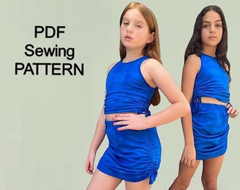 Girl’s smart suit  PDF Sewing pattern, PDF pattern of skirt, pdf patterns for kids, girls sewing patterns, pdf pattern blouse, pdf pattern