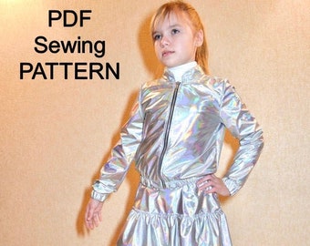 Suit bomber jacket and skirt - PDF sewing Pattern, PDF pattern for girls, pdf patterns for kids, clothing pattern pdf, pdf pattern for suit