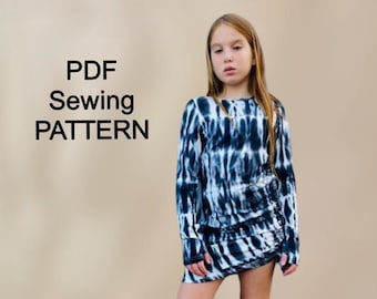 Girl’s smart dress  PDF Sewing pattern, PDF pattern for girls, pdf patterns for kids, girls sewing patterns, pdf pattern blouse, pdf pattern