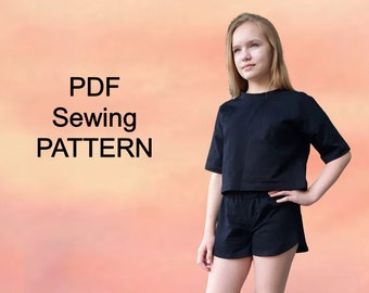 Sports suit for kids - PDF Pattern, Girl’s suit sewing pattern, pdf patterns kids, girls sewing patterns, clothing patterns PDF