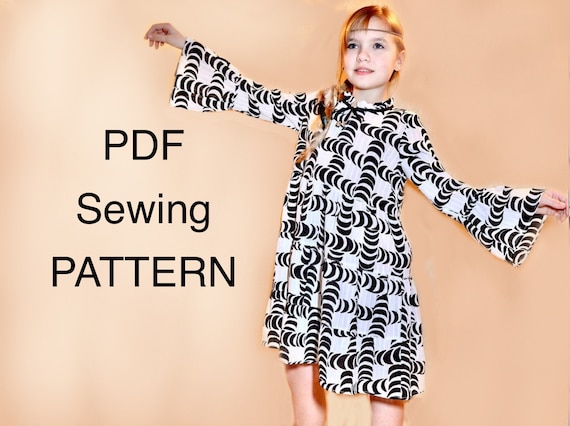 boho dress pattern pdf Dress, Girl's Summer Outfit Pattern, Oversized Pattern no refund