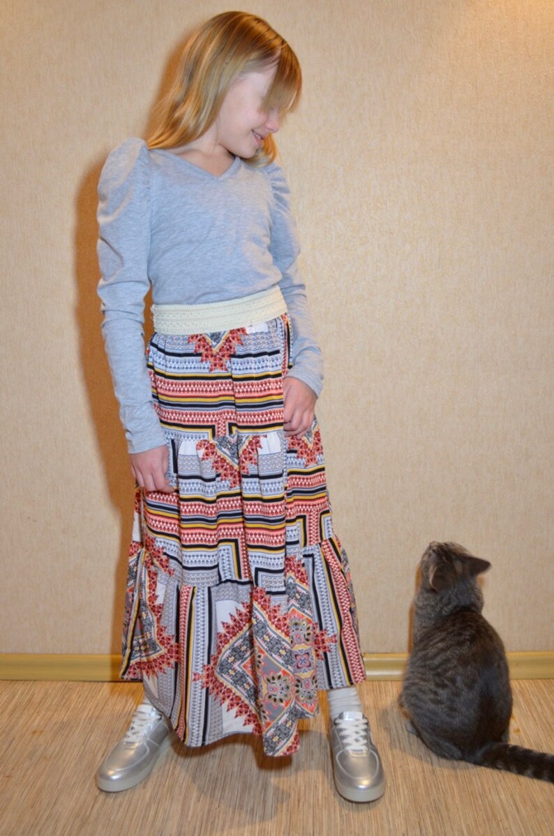 PDF pattern of broomstick long skirt pdf Pattern PDF Sewing Etsy