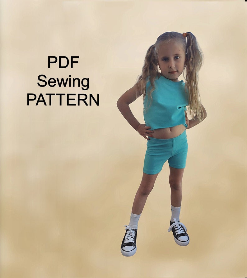 Sports suit for kids PDF Pattern, Girls suit sewing pattern, pdf patterns kids, girls sewing patterns, clothing patterns PDF image 1