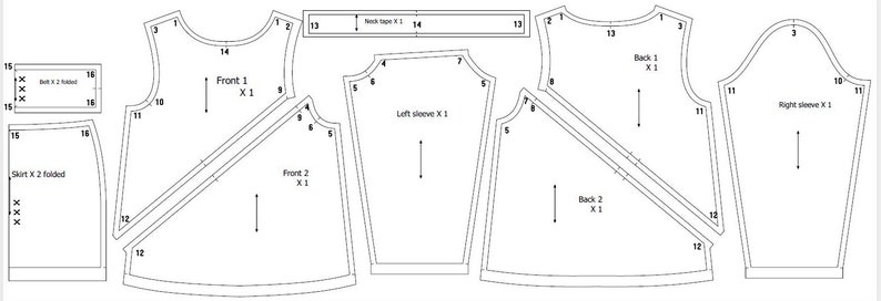 One Shoulder Suit PDF Pattern Girls Suit Sewing Pattern Pdf - Etsy