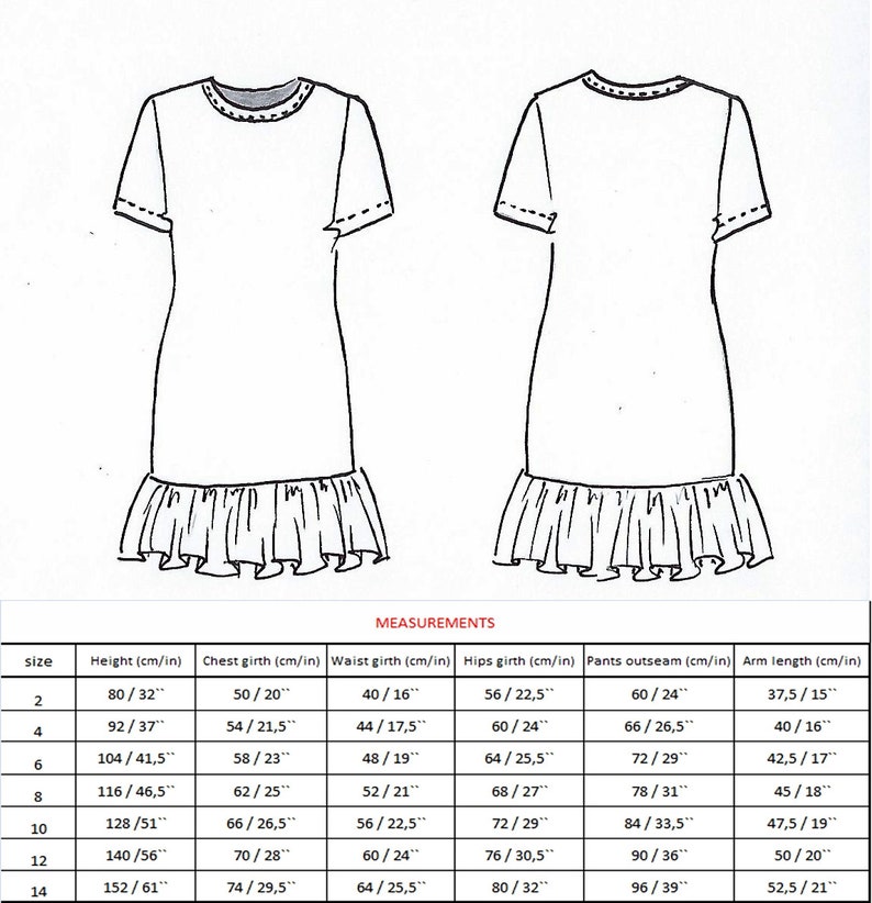 girls sewing patterns pdf patterns for kids PDF pattern for girls Girl\u2019s smart dress PDF Sewing pattern pdf pattern pdf pattern blouse