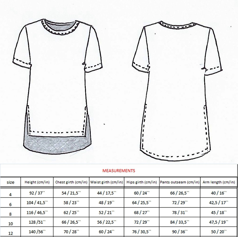PDF Girl’s T-shirt Pattern, PDF Pattern for Girls, Pdf Patterns for ...