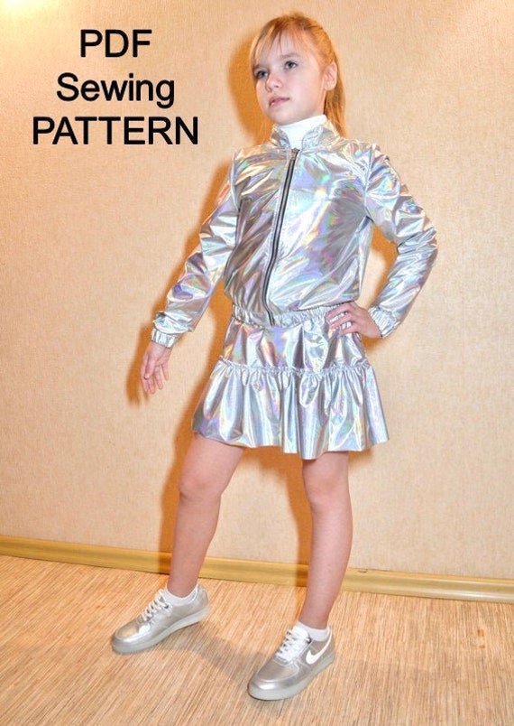 Suit bomber jacket and skirt - PDF sewing Pattern, PDF pattern for girls, pdf patterns for kids, clothing pattern pdf, pdf pattern for suit