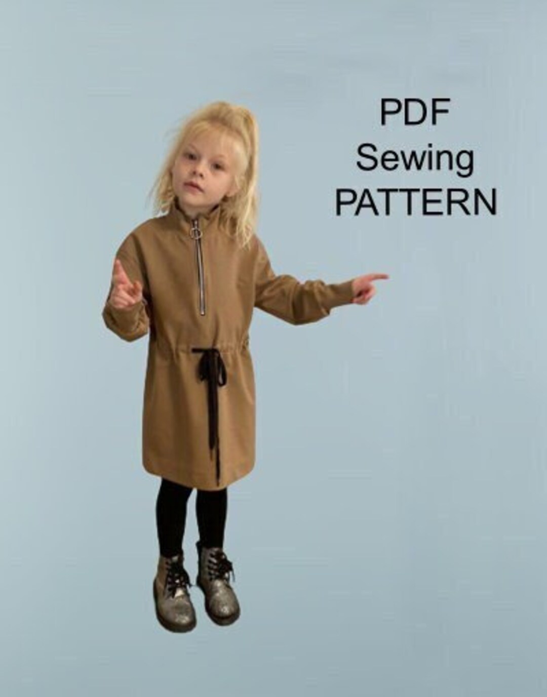 Dress With Flounces - PDF Pattern, PDF Pattern Girls, Pdf Patterns for ...
