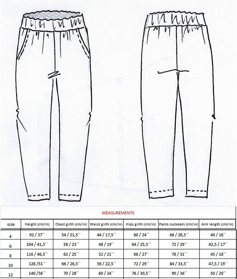 Chinos Pants PDF Pattern PDF Pattern for Girls Pdf | Etsy UK