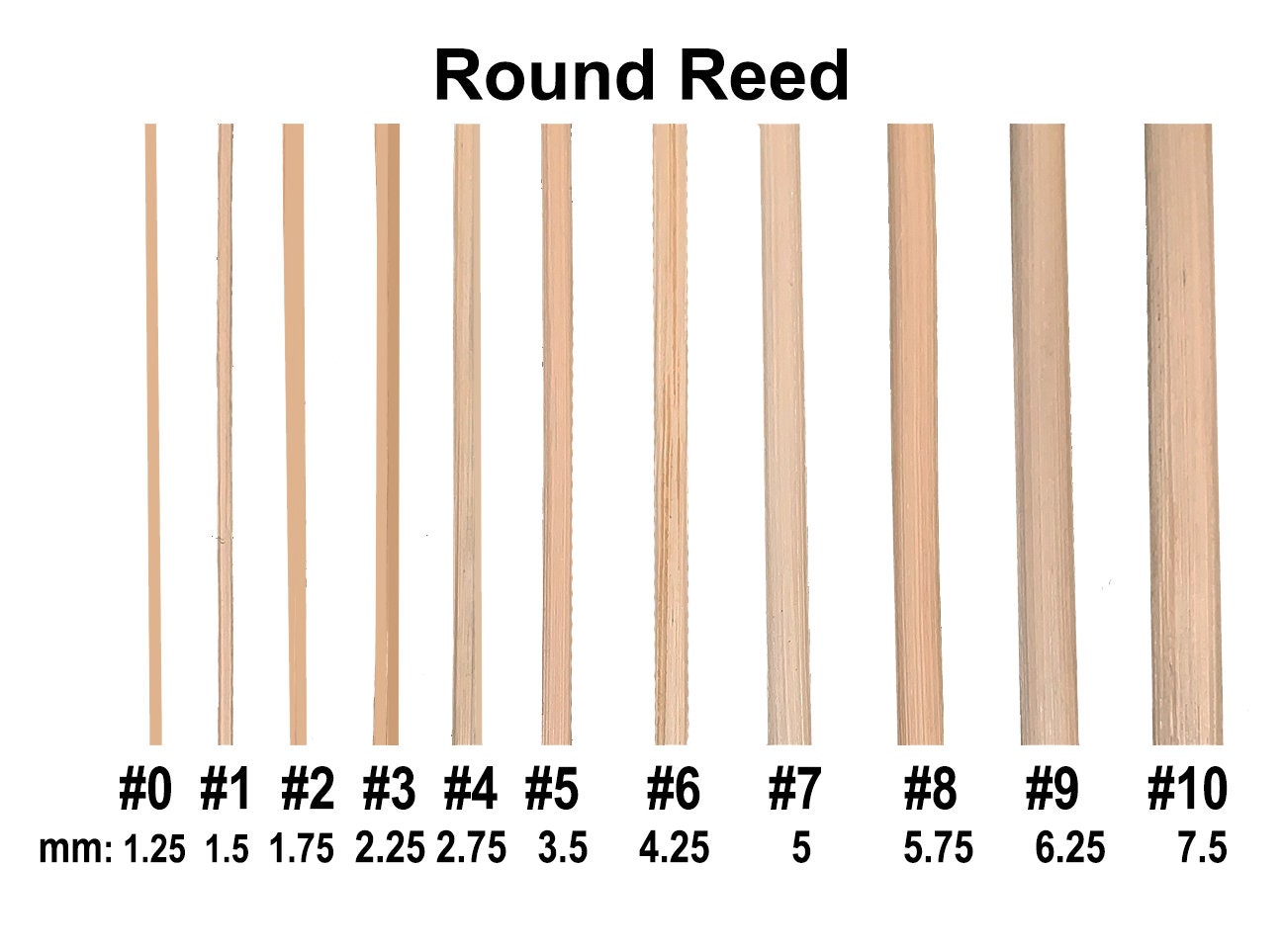 6.25 mm 9 round reed 1 pound Approximately 95 ft. Etsy