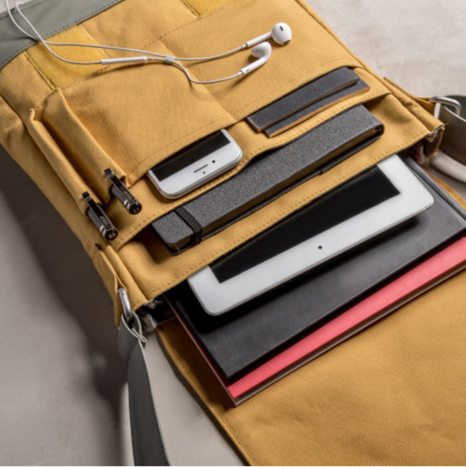 Aesthetic yellow vertical messenger bag yellow shoulder bag Etsy