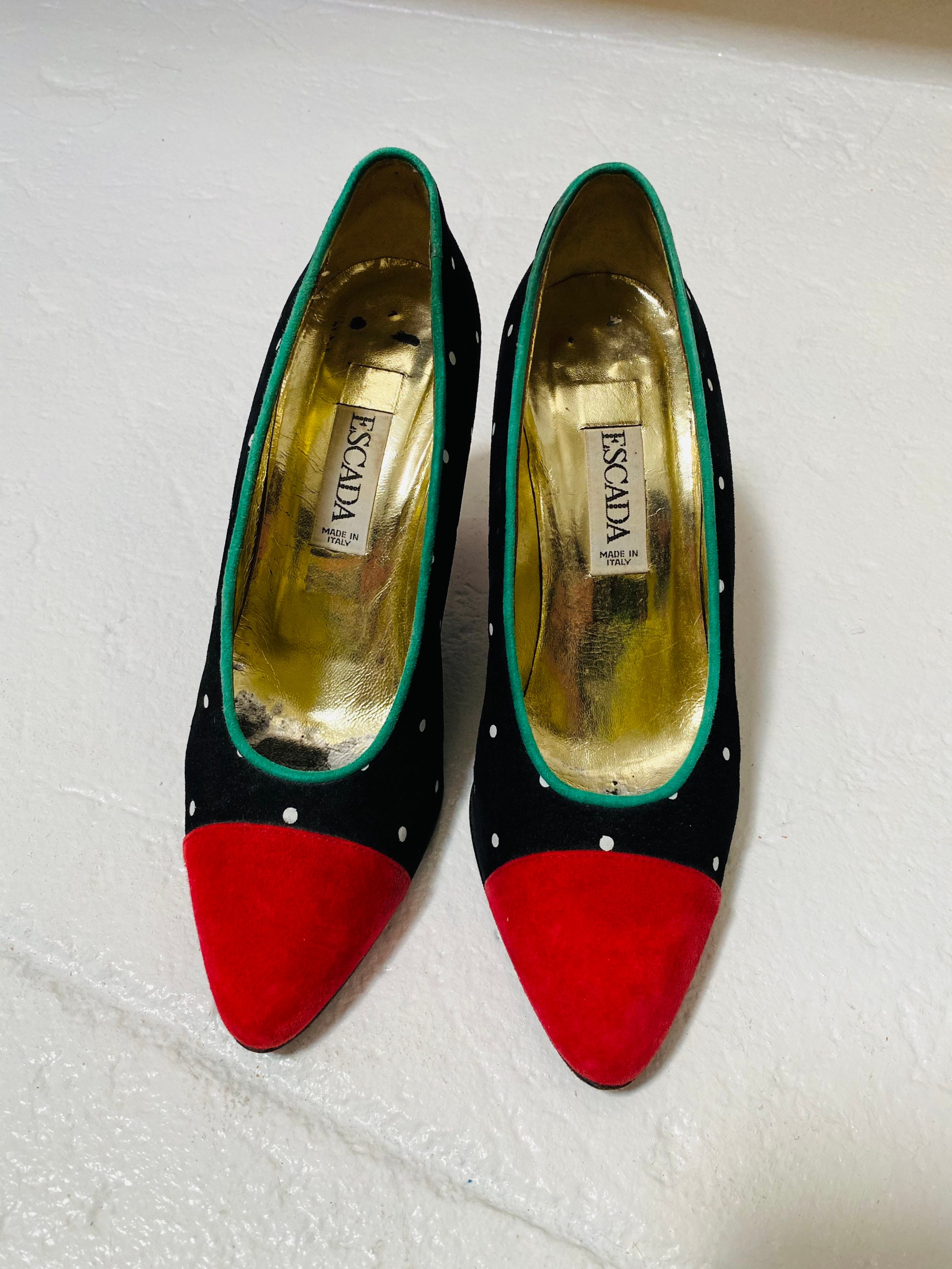 Zapatos de diseño Escada vintage de los años 80 Talla 7 Etsy