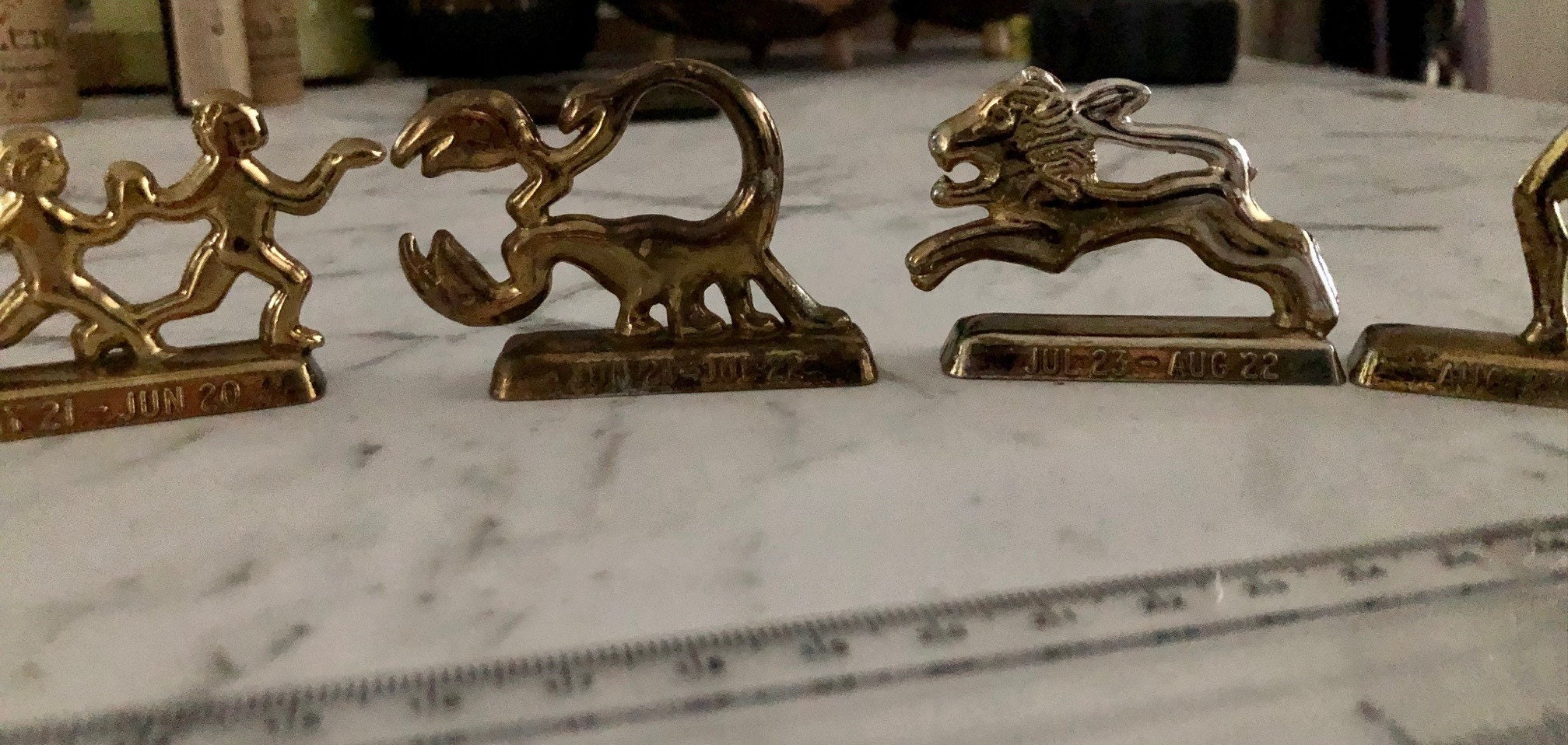 Complete Set of Brass Zodiac Figures 12 Pieces. Made in Etsy UK