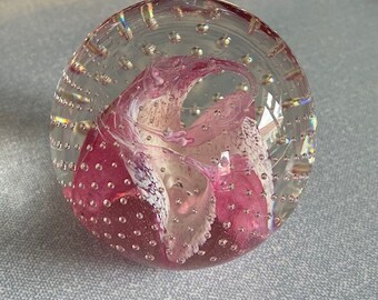 Round glass paperweight