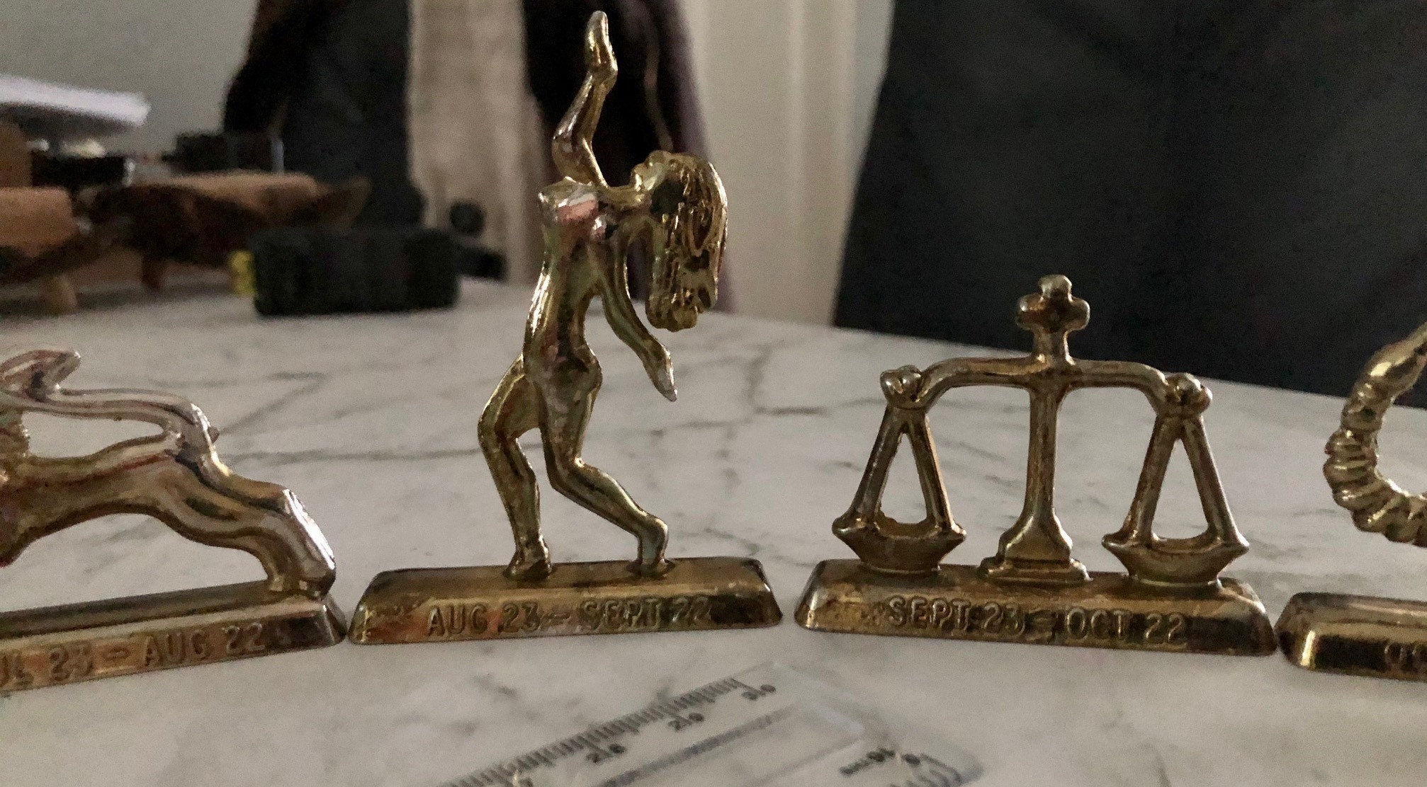 Complete Set of Brass Zodiac Figures 12 Pieces. Made in Etsy UK