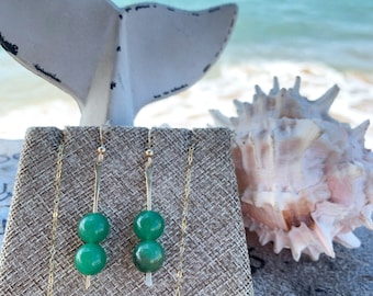 Jade Jewelry Set, Jade Earrings, Jade Necklace, Green Jade