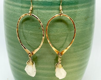 Flash SALE Raw Moonstone Earrings