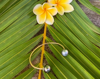 Gold Filled Tahitian Pearl Cuff