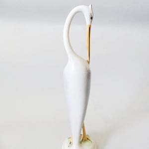 Art deco crane bird,Hungarian Hollohaza porcelain,Vintage collectible figurine FREE SHIPPING WORLDWIDE