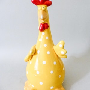 Vintage,rare,large pottery bird  figurine, rooster FREE SHIPPING WORLDWIDE