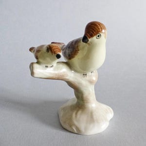 Birds on branch,Vintage Hungarian porcelain bird figurine,bird family,pottery bird FREE SHIPPING WORLDWIDE
